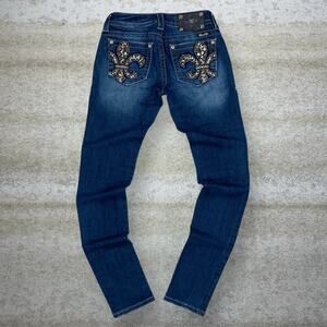 Vintage Y2K Miss Me Jeans 25x30 Signature Rise Skinny Dark Wash Denim